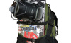 Фронтальное крепление для сноуборда (боковые стяжки рюкзака используются как дополнительный верхний ремень для лучшей фиксации)